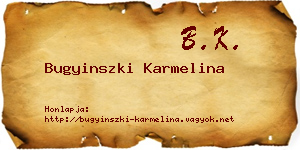 Bugyinszki Karmelina névjegykártya